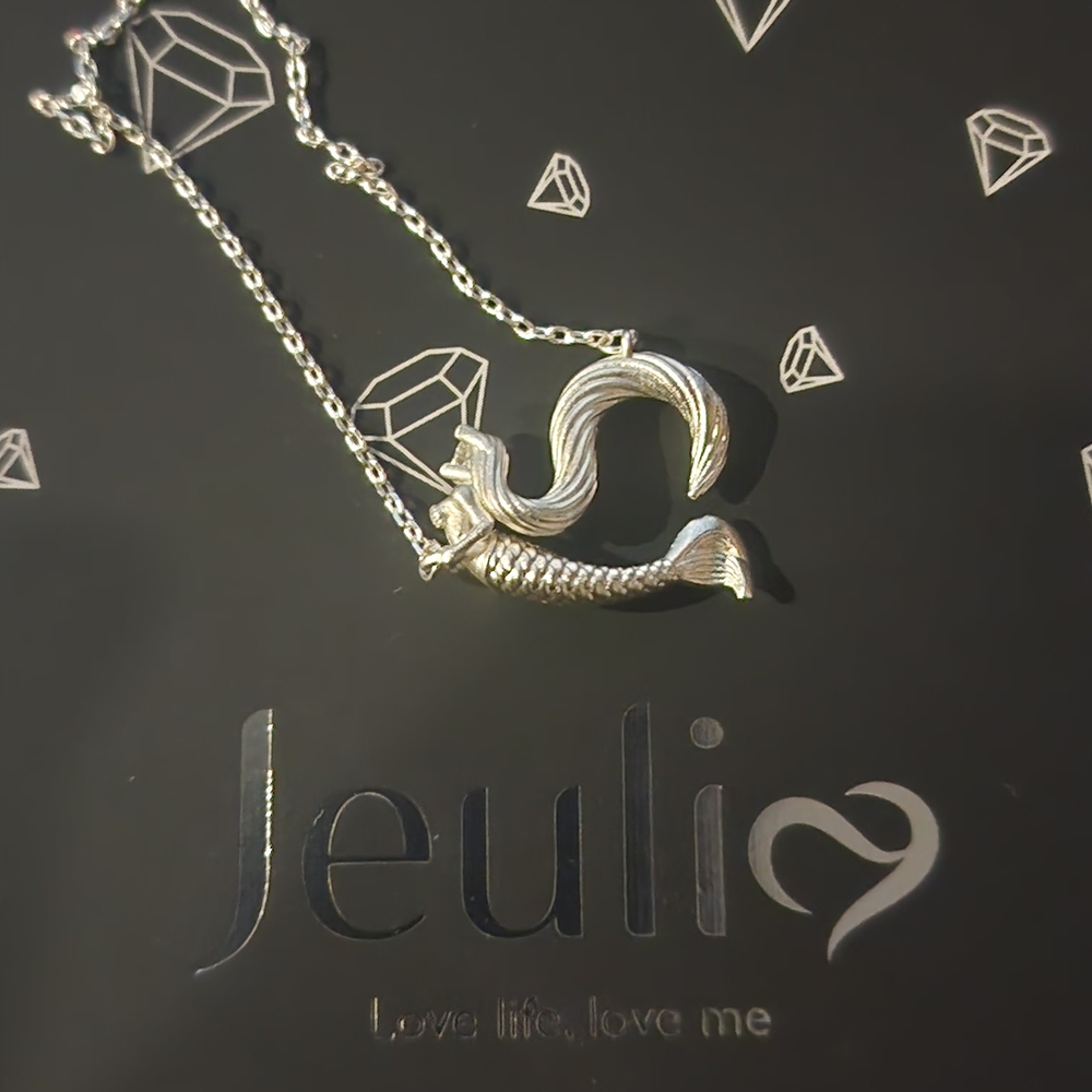 Jeulia Silver Mermaid Pendant Necklace